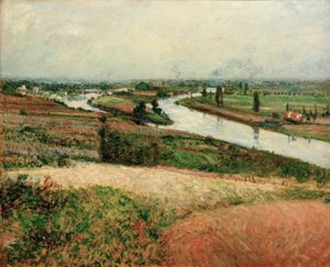 ポワントデピネのセーヌ川 作： Gustave Caillebotte